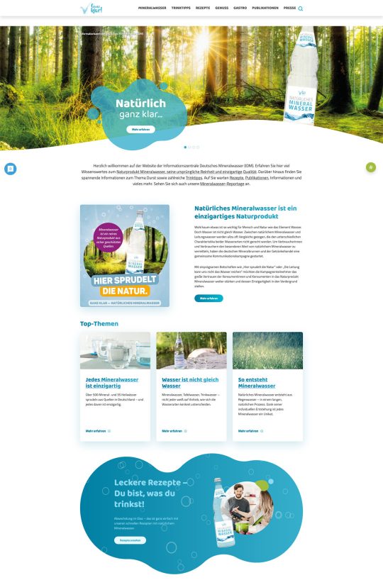 Relaunch – Website der Informationszentrale Deutsches Mineralwasser (IDM)