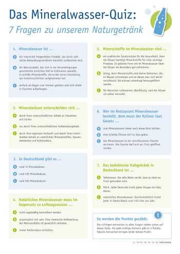 Mineralwasser-Quiz: 7 Fragen zu unserem Naturgetränk